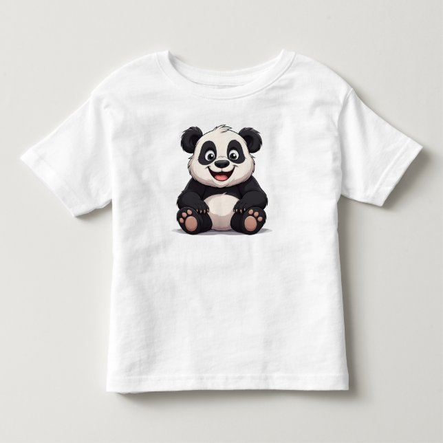 T-shirt Pour Les Tous Petits Bébé Panda de Dessin Animé Mignon (Devant)