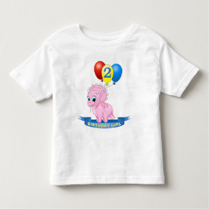 T-shirt Pour Les Tous Petits Bébé rose, jeune fille de 2e année Tricératops Din