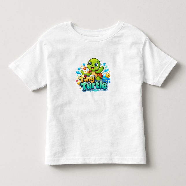 T-shirt Pour Les Tous Petits Bébé Tortue Mignon (Devant)