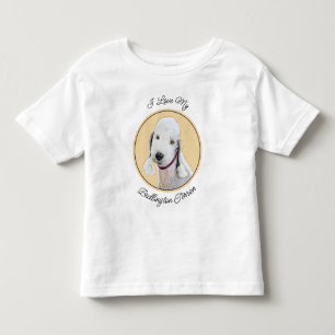 T-shirt Pour Les Tous Petits Bedlington Terrier Peinture - Art Chien original
