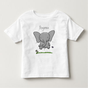 T-shirt Pour Les Tous Petits Belle adorable dessin d'éléphant bébé