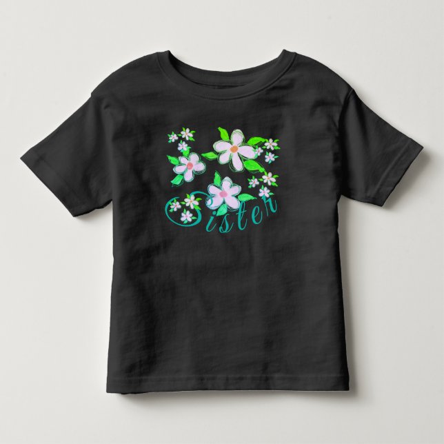 T-shirt Pour Les Tous Petits Belle Conception Florale Moderne (Devant)