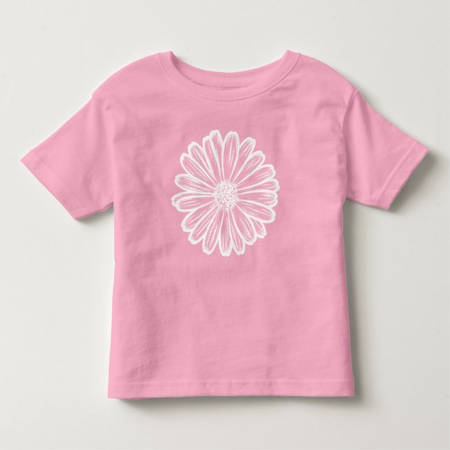 T-shirt Pour Les Tous Petits Belle Fleur de marguerite, Illustration de demi-te (Devant)