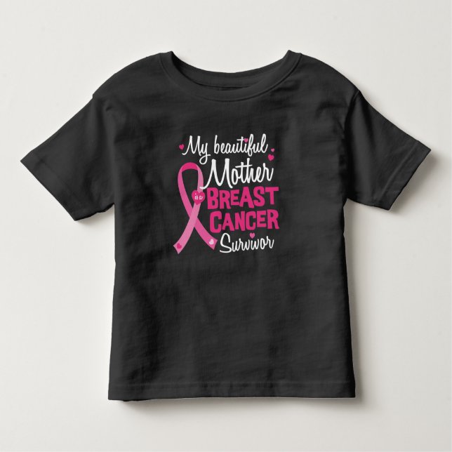 T-shirt Pour Les Tous Petits Belle maman Mère Cancer du sein Survivant (Devant)