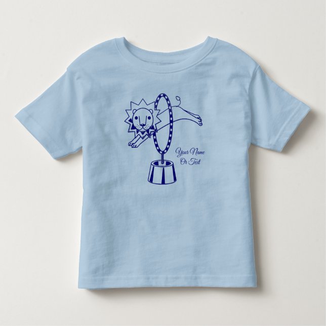 T-shirt Pour Les Tous Petits Belle Marine Blue Circus Lion (Devant)