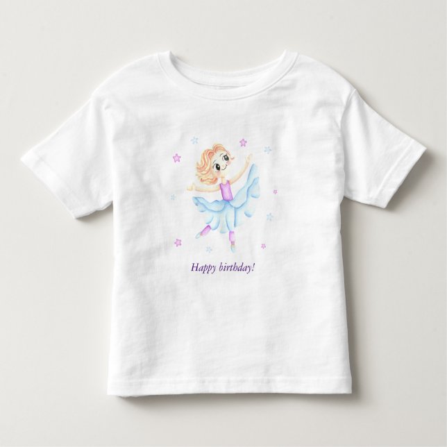 T-shirt Pour Les Tous Petits Belle petite fille de gingembre ballerine (Devant)