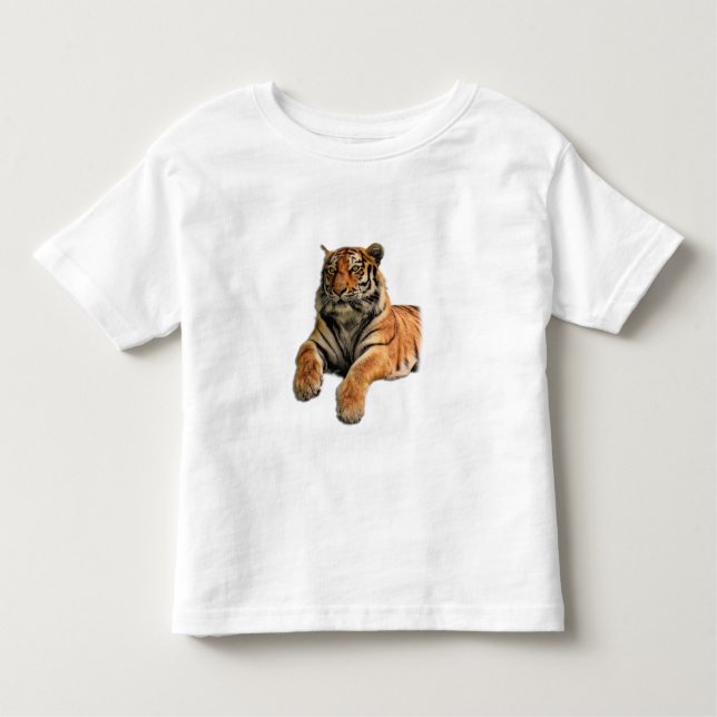 T-shirt Pour Les Tous Petits Belle photo Tigre du Bengale Visage et pattes (Devant)
