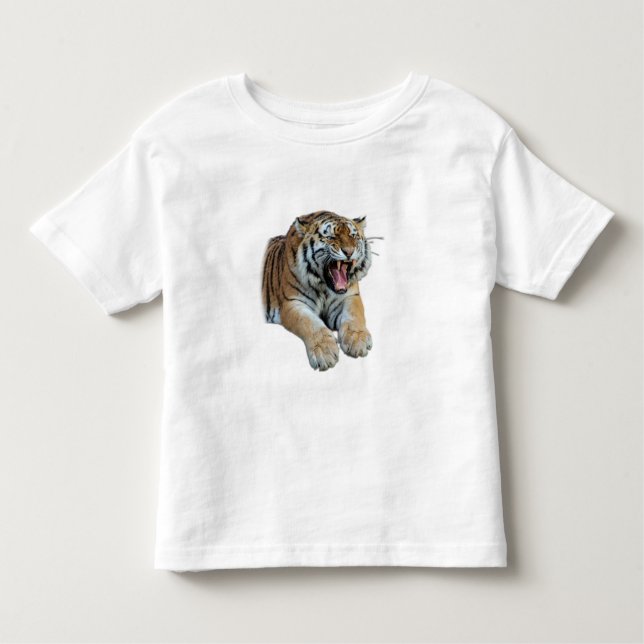T-shirt Pour Les Tous Petits Belle Tigre Bengale Visage & Teeth Photo (Devant)