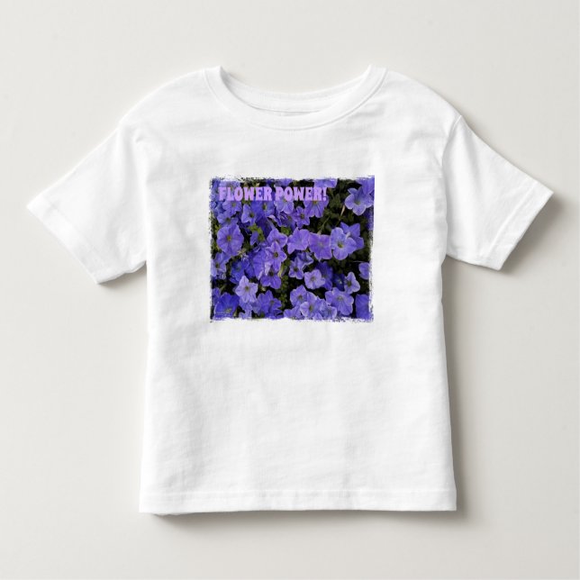 T-shirt Pour Les Tous Petits Belles Pétunias Bleu Violet Puissance des Fleurs (Devant)
