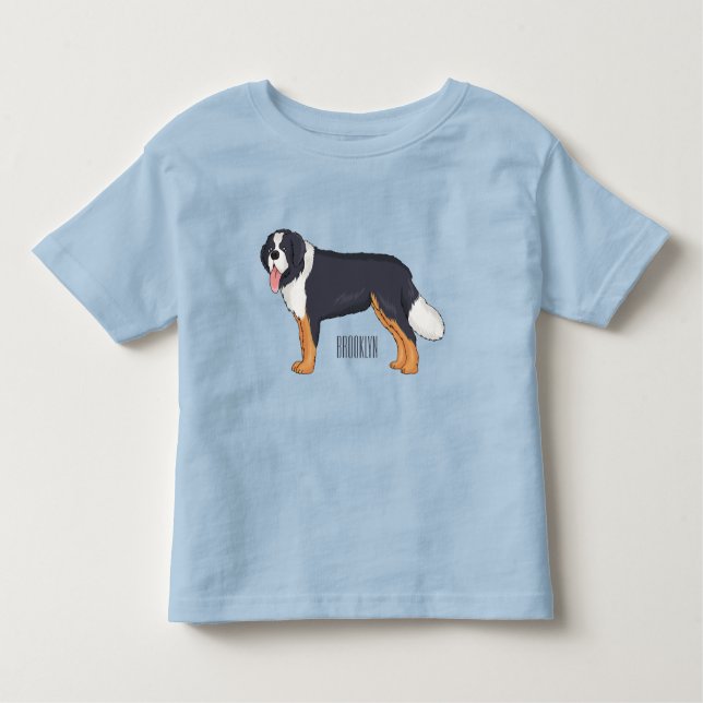 T-shirt Pour Les Tous Petits Bernese mountain dog cartoon illustration (Devant)