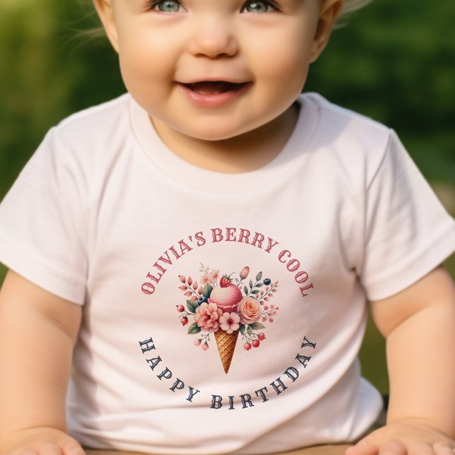 T-shirt Pour Les Tous Petits Berry Cool Bonne fête de crème glacée anniversaire (Créateur téléchargé)