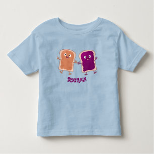 T-shirt Pour Les Tous Petits Beurre d'arachide mignonne et caricature sandwich 