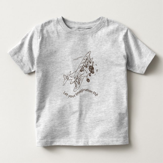 T-shirt Pour Les Tous Petits Bi-plans Art Déco - laissez voler votre imaginatio (Devant)