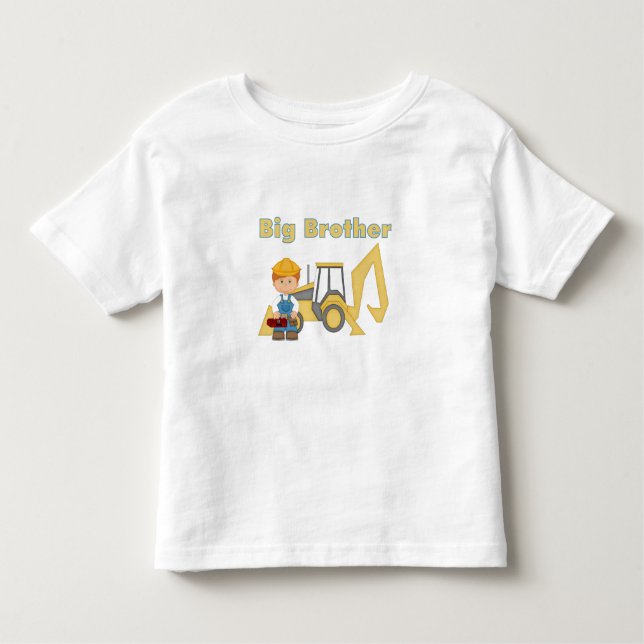 T-shirt Pour Les Tous Petits Big Brother Backhoe (Devant)