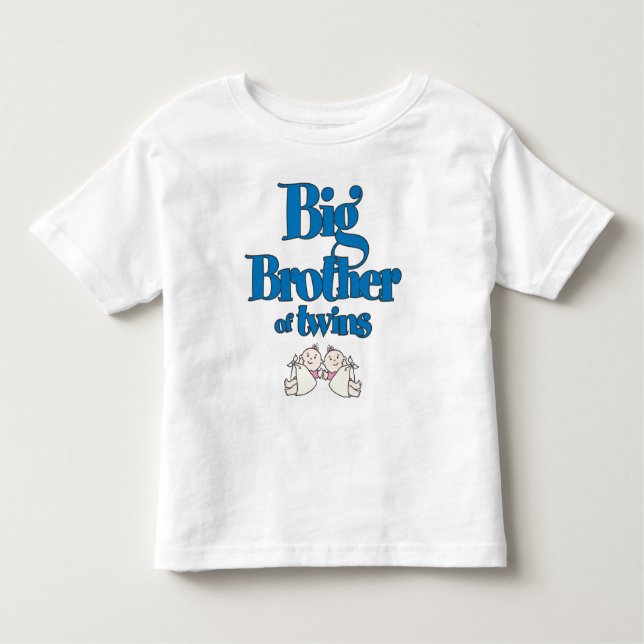 T-shirt Pour Les Tous Petits Big Brother des filles jumelles (Devant)