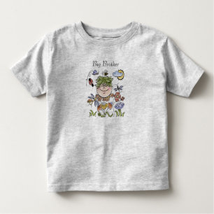 T-shirt Pour Les Tous Petits Big Brother Flower Garden