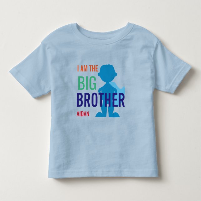 T-shirt Pour Les Tous Petits Big Brother Personnalisé Superhero Silhouette Garç (Devant)