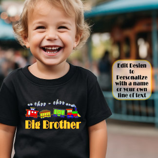 T-shirt Pour Les Tous Petits Big Brother Whimsical Choo Choo Train
