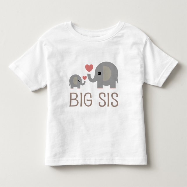 T-shirt Pour Les Tous Petits Big Sis Elephant Heart (Devant)