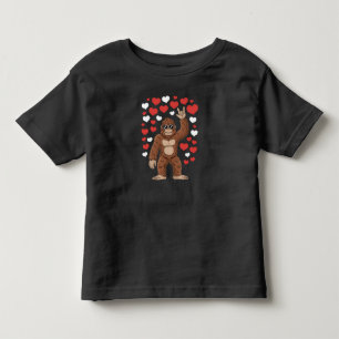 T-shirt Pour Les Tous Petits Bigfoot Saint-Valentin Drôle coeurs Sasquatch