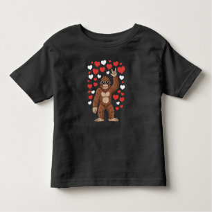 T-shirt Pour Les Tous Petits Bigfoot Valentines Jour Coeurs Drôle Sasquatch
