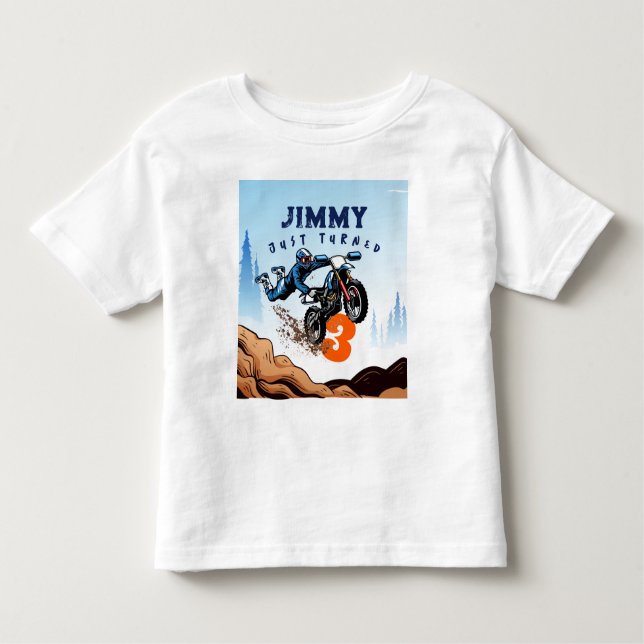 T-shirt Pour Les Tous Petits Biker Kid Dirt Stunt Vélo Anniversaire (Devant)