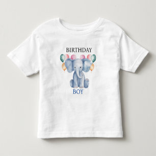T-shirt Pour Les Tous Petits Birthday Boy   Baby Elephant & Ballons