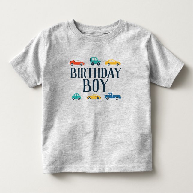 T-shirt Pour Les Tous Petits Birthday Boy Transportation Birthday Shirt (Devant)