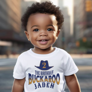 T-shirt Pour Les Tous Petits "Birthday Buckaroo" Cowboy Western Enfants Anniver
