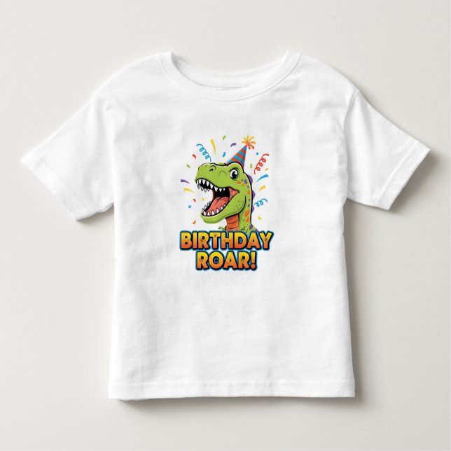 T-shirt Pour Les Tous Petits Birthday Roar Cute Dinosaur Birthday Party Design (Devant)