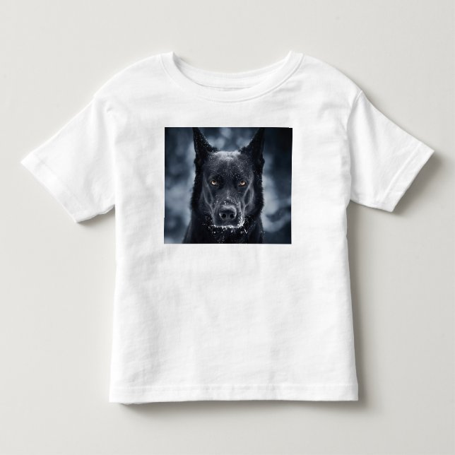 T-shirt Pour Les Tous Petits Black German Shepherd (Devant)