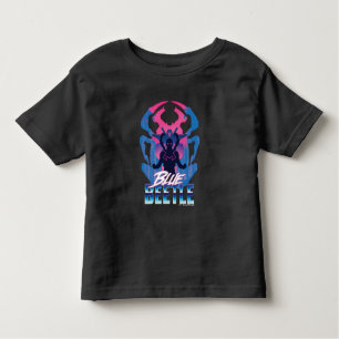 T-shirt Pour Les Tous Petits Bleu Beetle Rétrowave contre graphique