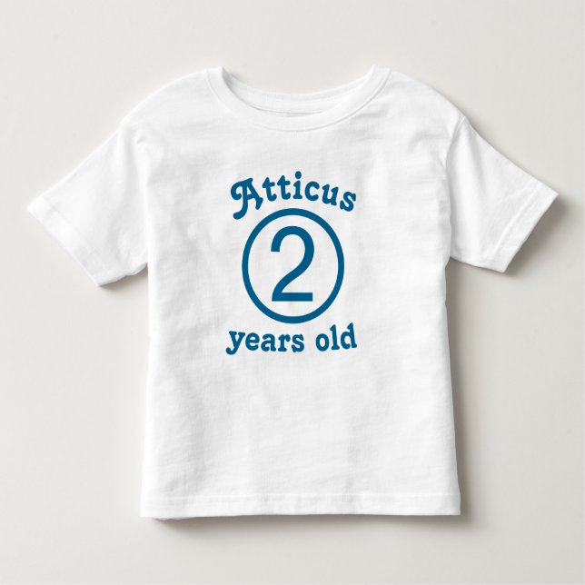 T-shirt Pour Les Tous Petits Bleu personnalisé vieux de deux ans (Devant)