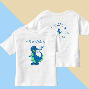 T-shirt Pour Les Tous Petits Bleu Vert Dinosaure Premier Anniversaire
