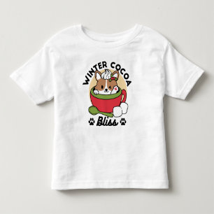 T-shirt Pour Les Tous Petits Bliss de cacao d'hiver - Chien mignon en mode Mug