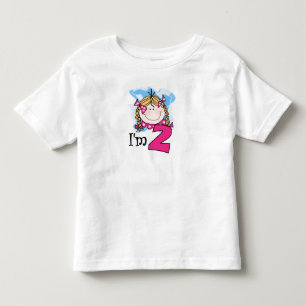 T-shirt Pour Les Tous Petits Blond Girl I'm Two