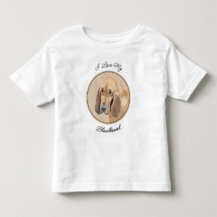 T-shirt Pour Les Tous Petits Bloodhound Peinture - Joli chien d'origine art
