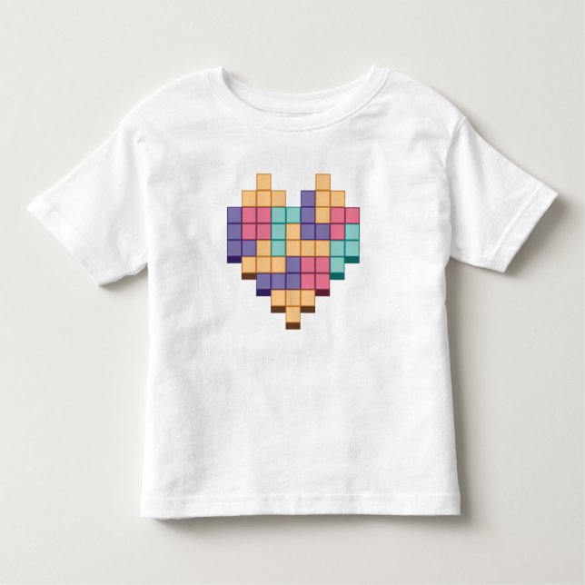 T-shirt Pour Les Tous Petits Bloquer le style du coeur du jeu (Devant)
