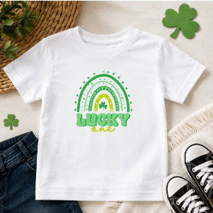 T-shirt Pour Les Tous Petits Blue Clover & Rainbow Lucky One Premier Anniversai