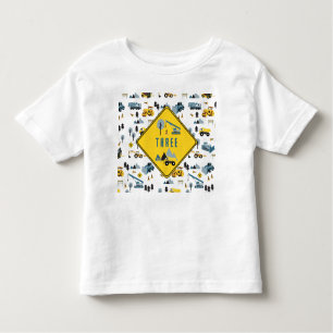 T-shirt Pour Les Tous Petits Blue Construction Camions & Site Thème Motif Age