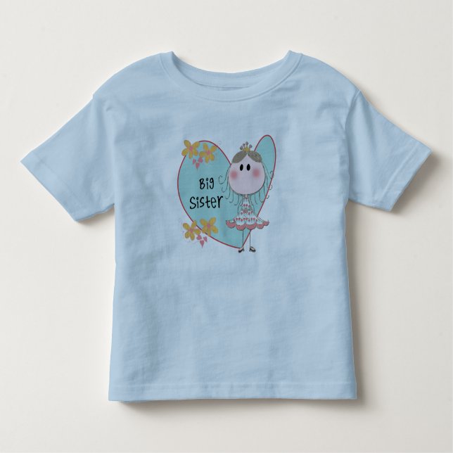 T-shirt Pour Les Tous Petits Blue Heart Princess Big Sister (Devant)