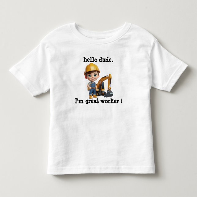 T-shirt Pour Les Tous Petits Bob le constructeur bonjour mec construction (Devant)