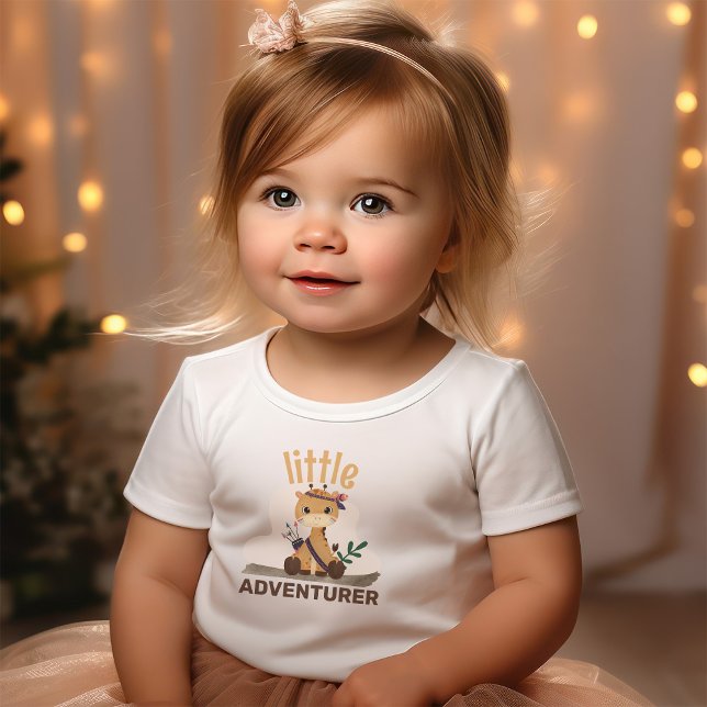 T-shirt Pour Les Tous Petits Boho Chic Girafe Citation Petit Aventurier (Créateur téléchargé)