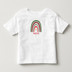 T-shirt Pour Les Tous Petits Boho Christmas Rainbow Personnalisé