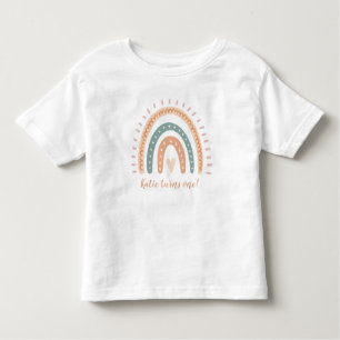 T-shirt Pour Les Tous Petits Boho moderne Rainbow Pastel Fiesta 1er anniversair
