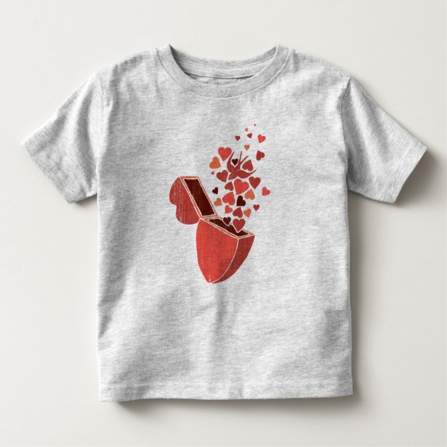 T-shirt Pour Les Tous Petits boîte en forme de coeur (Devant)