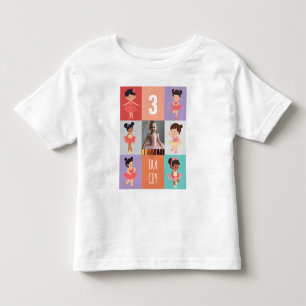 T-shirt Pour Les Tous Petits Boîtes Pop Art Cartoon Ballet 3e Anniversaire Phot
