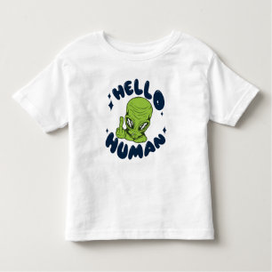 T-shirt Pour Les Tous Petits Bonjour Alien drôle humain