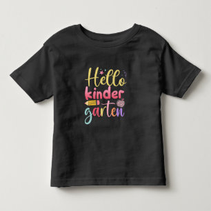T-shirt Pour Les Tous Petits Bonjour jardin d'enfants coloré mignon bébé
