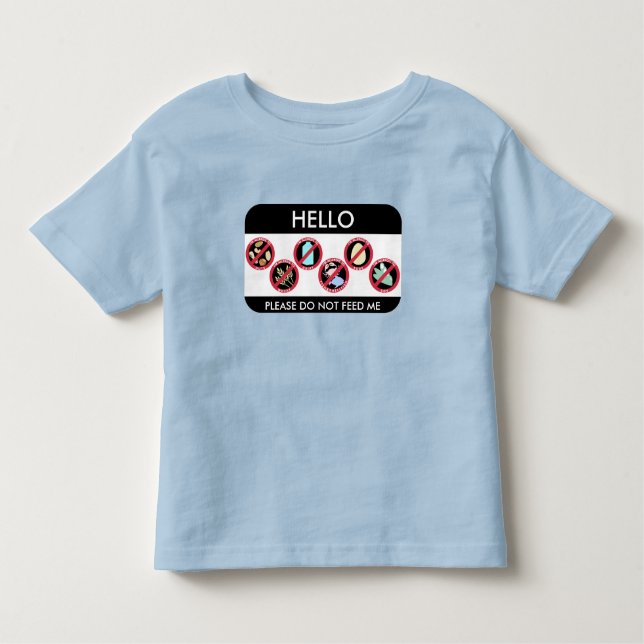 T-shirt Pour Les Tous Petits Bonjour je suis allergique au symbole fait sur (Devant)